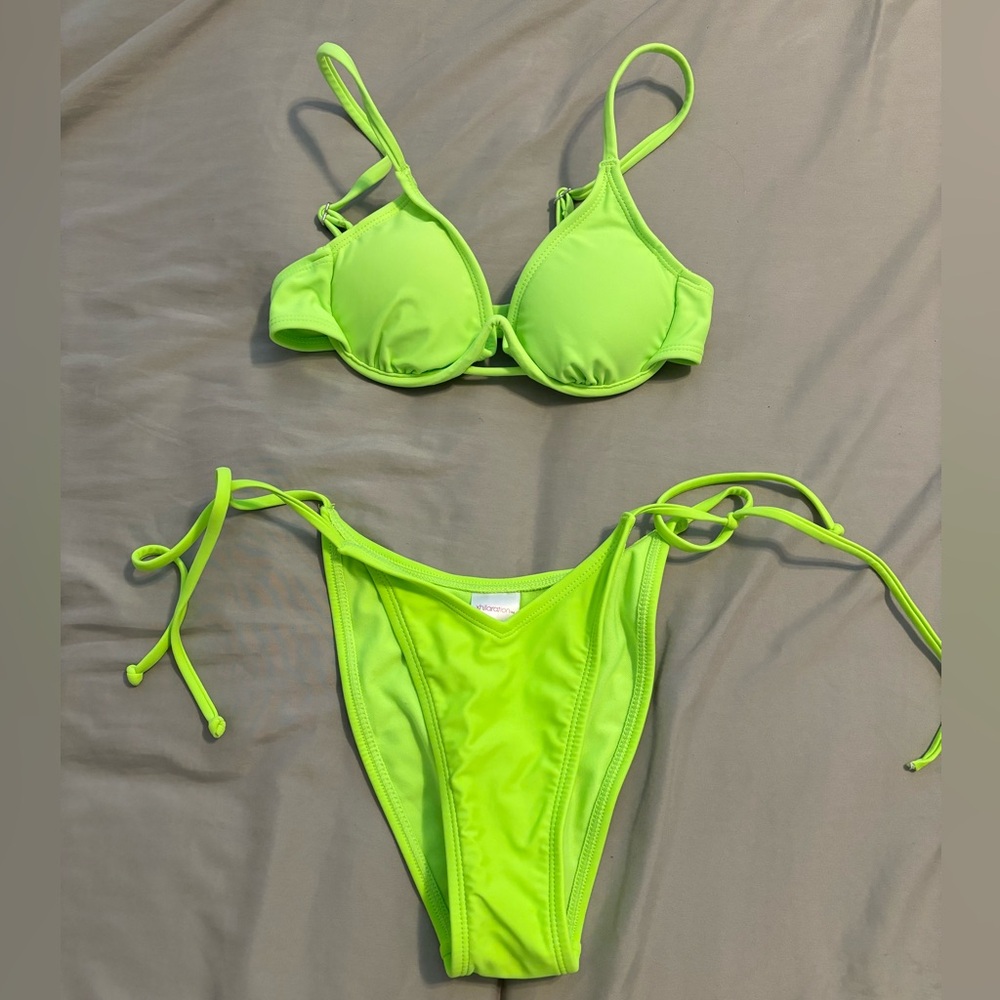 Neon green bikini set